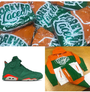 Forever Laced Hooded Sweatsuit for Men to match the Retro Jordan 6 Gatorade