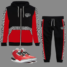 Load image into Gallery viewer, Forever Laced Hooded Sweatsuit to match Retro Jordan 3 Chicago All-Star
