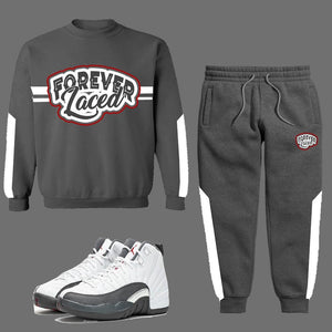 Forever Laced Sweatsuit to match Retro Jordan 12 Dark Grey