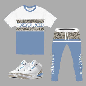 Forever Laced T-Shirt Set to match Retro Jordan 3 UNC
